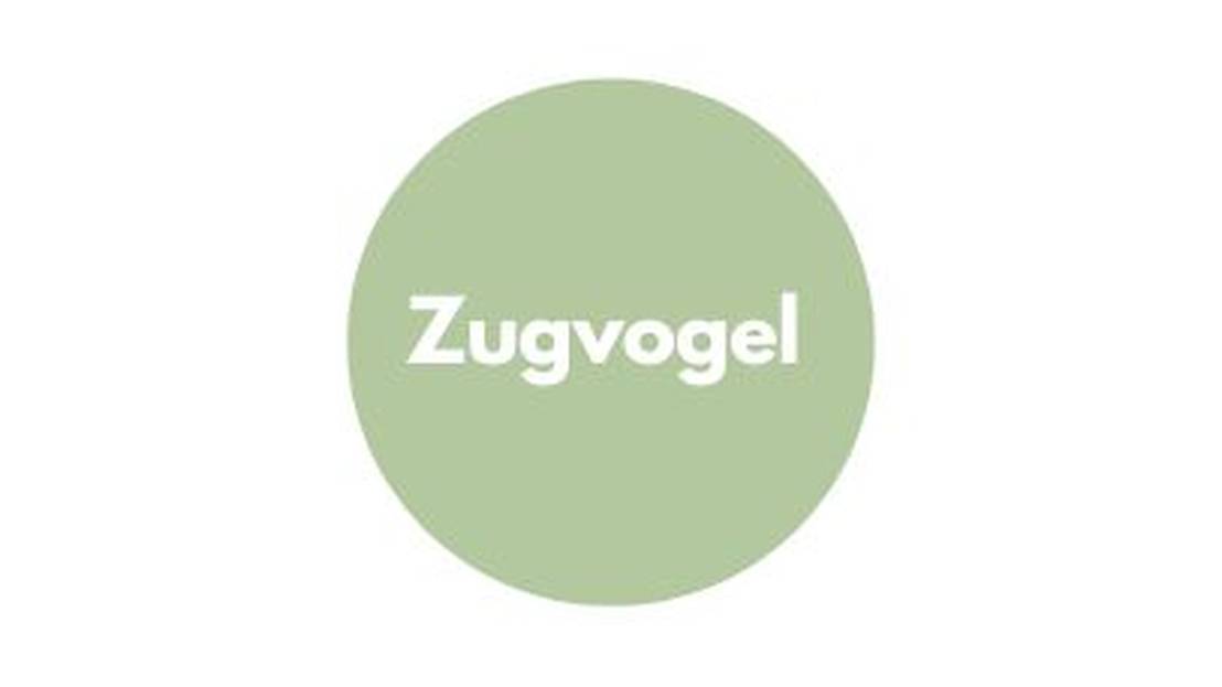 grüner Kreis mit der Aufschrift "Zugvogel"